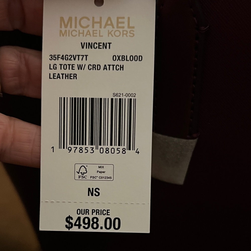 Michael Kors Maroon Tote NWT - Picture 2 of 6